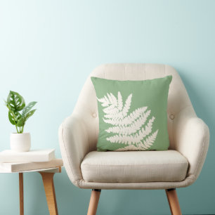 Woodland Fern Leaf Custom Background Colours  Cushion