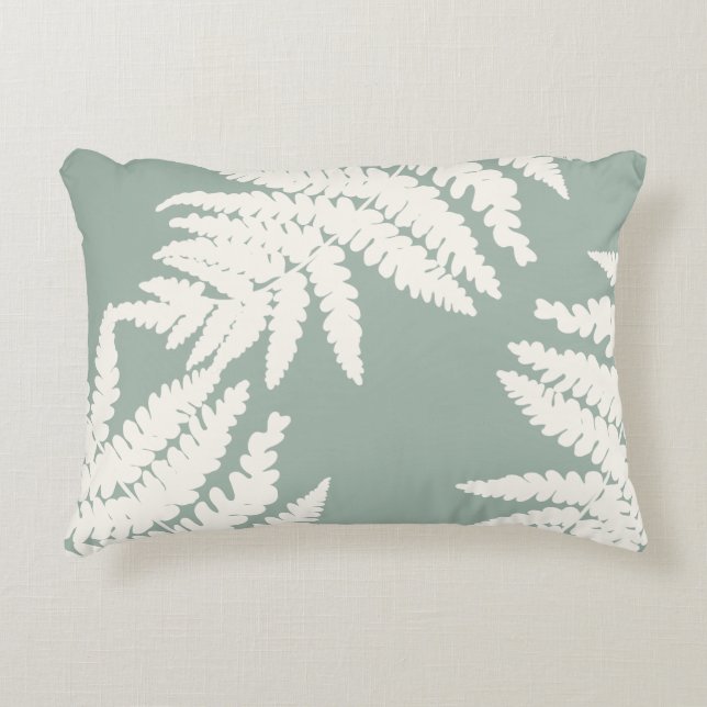 Woodland Fern Leaf Custom Background Colours  Decorative Cushion (Front)
