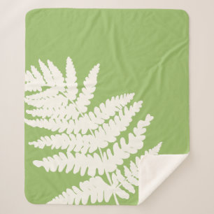 Woodland Fern Leaf Custom Background Colours Sherpa Blanket