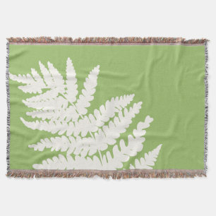 Woodland Fern Leaf Custom Background Colours Throw Blanket