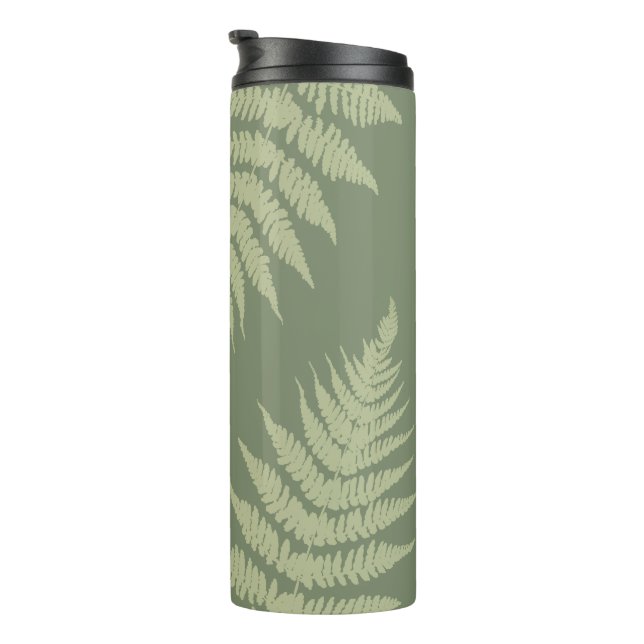 Woodland Fern Leves  Custom Background Colours  Thermal Tumbler (Rotated Right)