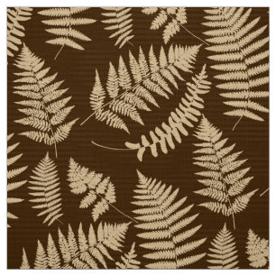 Woodland Fern Pattern, Brown and Beige Fabric