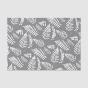 Woodland Fern Pattern, Grey / Grey and White Tissue Paper