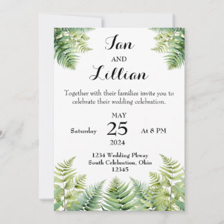 Woodland Fern Wedding Invitation