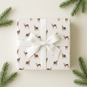 Woodland, festive deer  wrapping paper