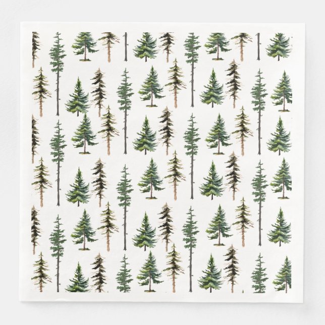 Woodland Fir Pine Spruce Tree Forest Napkin (Front)