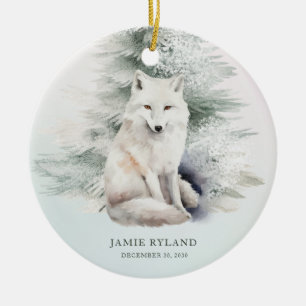 Woodland First Christmas With Baby Photo Ceramic Tree Decoration