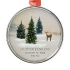 Woodland First Christmas with Birth Stats Photo 