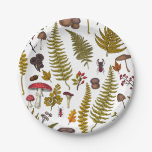 Woodland flora and fauna 2 paper plate