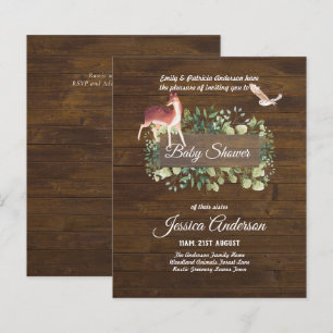 Woodland Flora and Fauna BABY SHOWER Invites