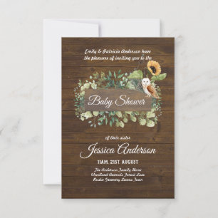 Woodland Flora and Fauna BABY SHOWER Invites