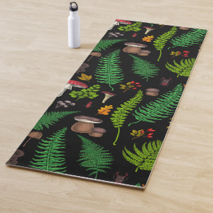 Woodland flora and fauna yoga mat