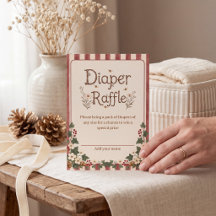 Woodland Floral Diaper Raffle Invitation