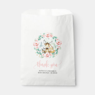 Woodland Floral Greenery Baby Shower Thank You Favour Bags