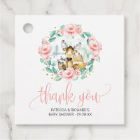 Woodland Floral Greenery Baby Shower Thank You