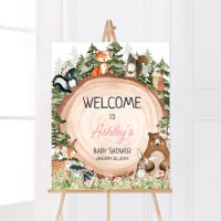 Woodland Floral Wood Slice Welcome