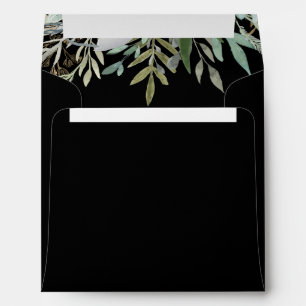 Woodland Foliage Wedding   Black Envelope