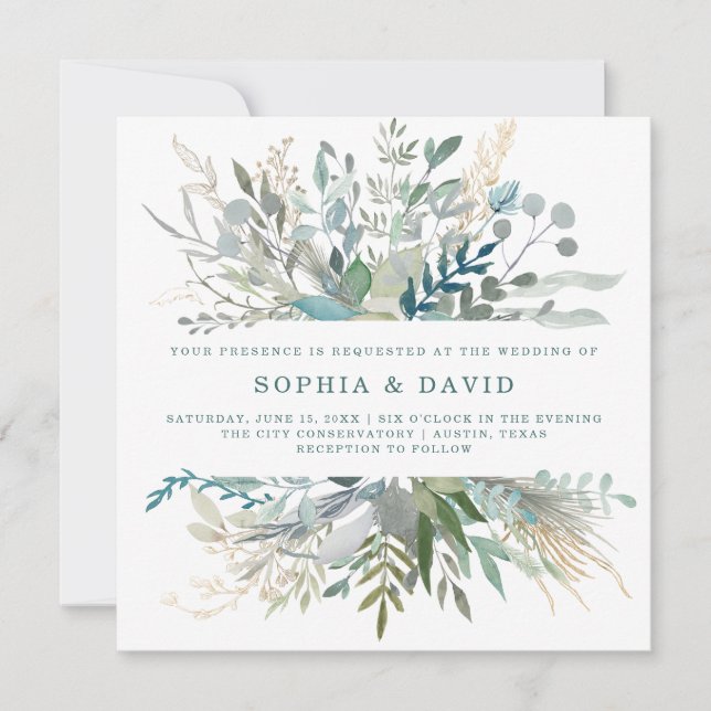Woodland Foliage Wedding Invitation (Front)