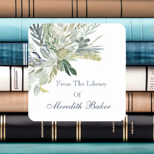 Woodland FoliageBookplate Square Sticker