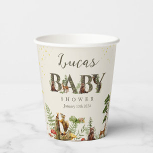 Woodland Forest Animal baby shower welcome sign Paper Cups