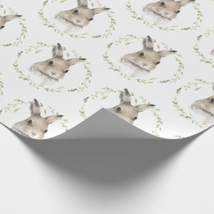 Woodland Forest Animal Bunny Watercolor Wrapping Paper