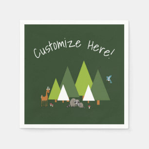 Woodland forest animal party paper napkins