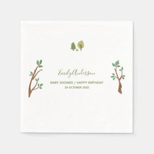 Woodland Forest Animal Rustic Illustration Napkin
