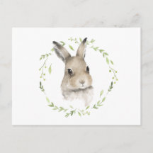 Woodland Forest Animal Watercolor Bunny