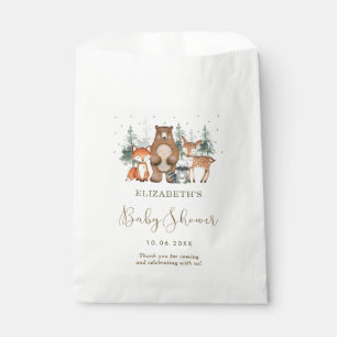 Woodland Forest Animal Wintry Greenery Baby Shower Favour Bags