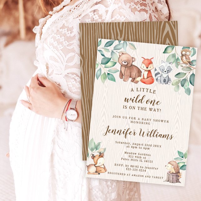 Woodland forest animals baby boy shower invitation (Creator Uploaded)