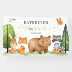 Woodland Forest Animals Baby Shower Banner
