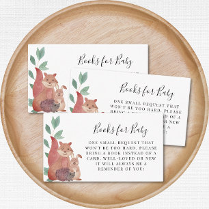 Woodland Forest Animals Baby Shower Books For Baby Enclosure Card