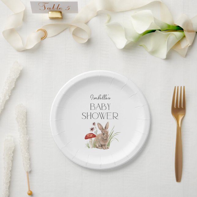 Woodland Forest Animals Baby Shower Custom Paper Plate (Wedding)