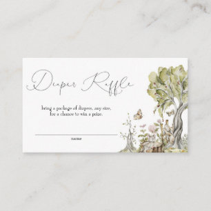 Woodland Forest Animals Baby Shower Diaper Raffle Enclosure Card