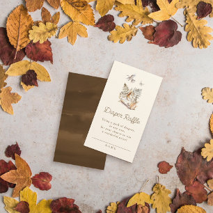 Woodland Forest Animals Baby Shower Diaper Raffle Enclosure Card