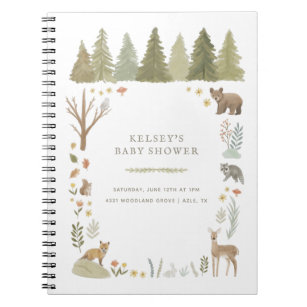 Woodland Forest Animals Baby Shower Guest Book