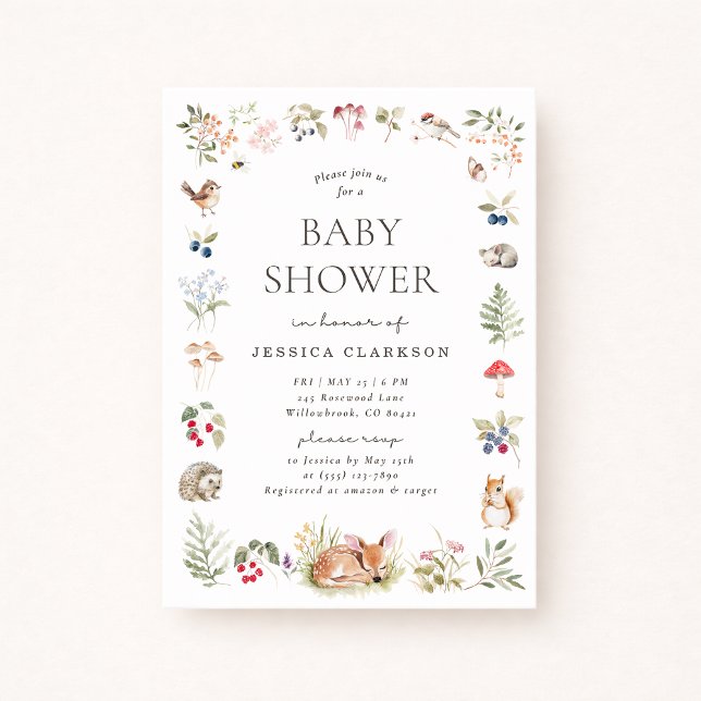 Woodland Forest Animals Baby Shower Invitation (Creator Uploaded)