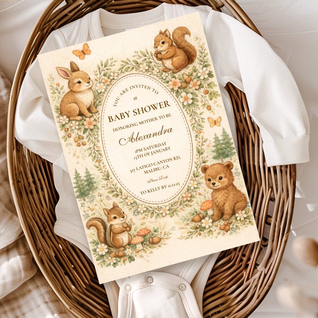 Woodland Forest Animals Baby Shower Invitation (Creator Uploaded)