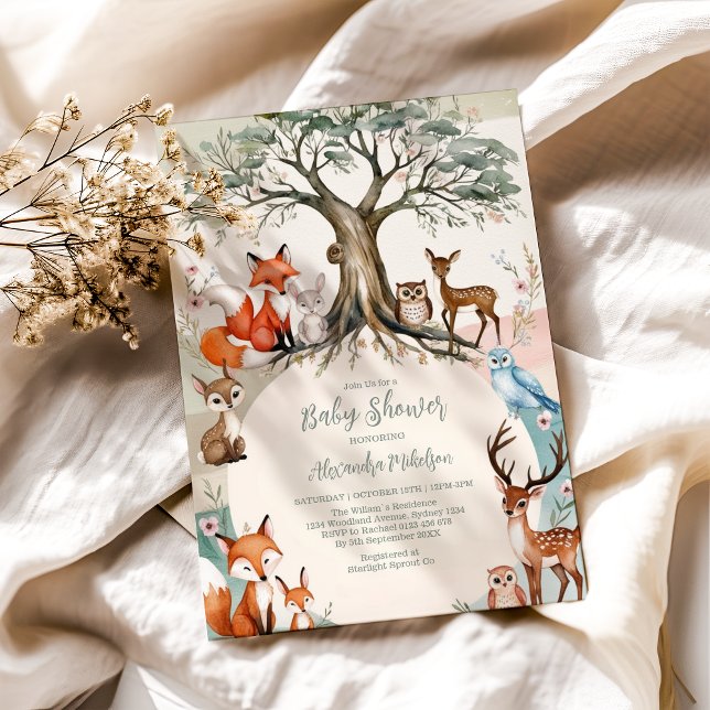 Woodland Forest Animals Baby Shower Invitation (Creator Uploaded)