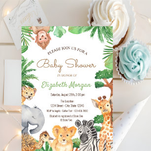 Woodland Forest Animals Baby Shower Invitation