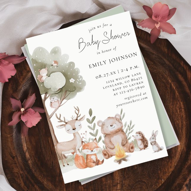Woodland Forest Animals Baby Shower Invitation (Creator Uploaded)