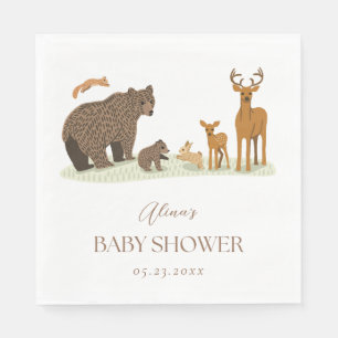Woodland Forest Animals Baby Shower Napkin