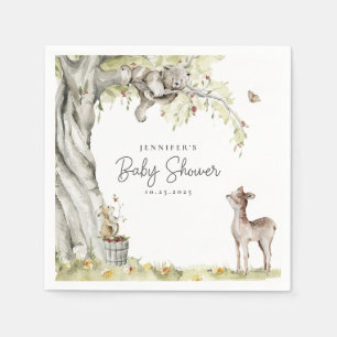 Woodland Forest Animals Baby Shower Napkin