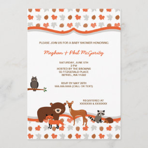 Woodland Forest Animals Baby Shower neutral Invite