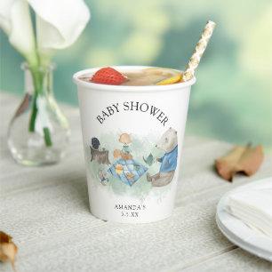 Woodland forest animals - baby shower paper cups