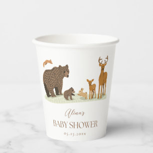 Woodland Forest Animals Baby Shower Paper Cups