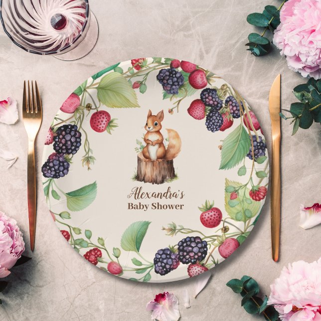 Woodland Forest Animals Baby Shower Paper Plate (Creator Uploaded)