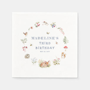 Woodland Forest Animals Birthday Napkins