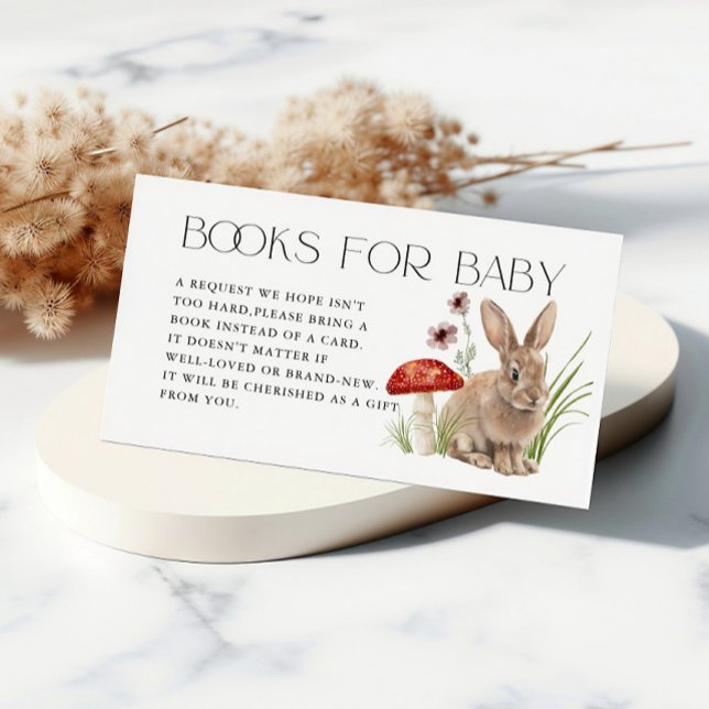 Woodland Forest Animals Books for Baby Shower Enclosure Card (Creator Uploaded)