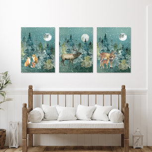 Woodland Forest Animals Christmas Holiday